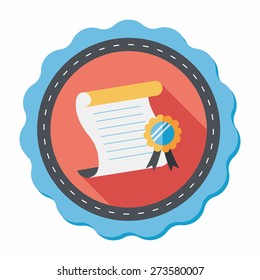 diploma flat icon with long shadow,eps10