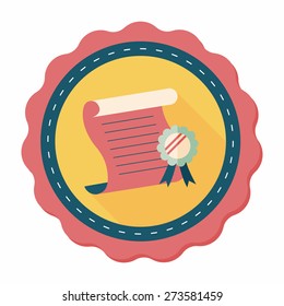 diploma flat icon with long shadow,eps10