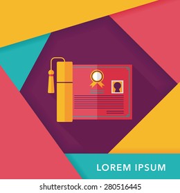 diploma flat icon with long shadow,eps10