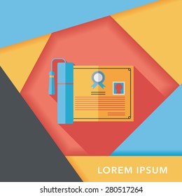 diploma flat icon with long shadow,eps10