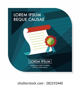 diploma flat icon with long shadow,eps10