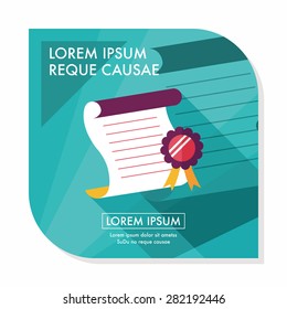 diploma flat icon with long shadow,eps10