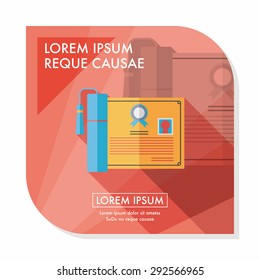 diploma flat icon with long shadow,eps10