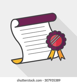 diploma flat icon with long shadow,eps10