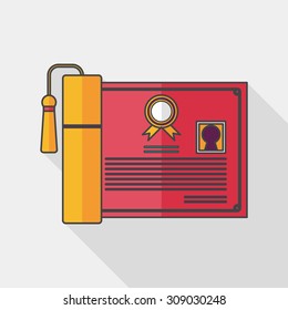 diploma flat icon with long shadow,eps10