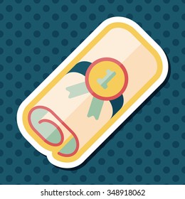 diploma flat icon with long shadow,eps10