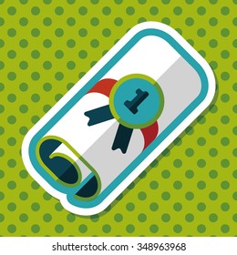 diploma flat icon with long shadow,eps10