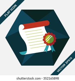 diploma flat icon with long shadow,eps10