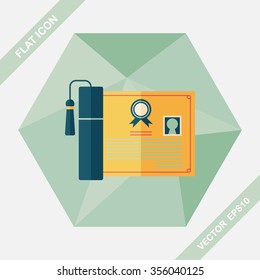 diploma flat icon with long shadow,eps10