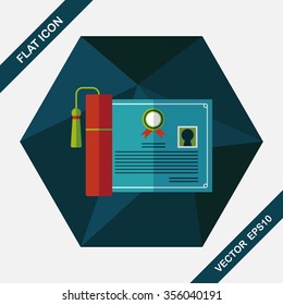 diploma flat icon with long shadow,eps10