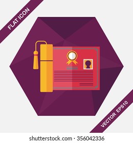 diploma flat icon with long shadow,eps10