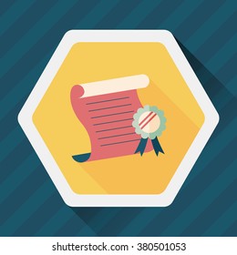 diploma flat icon with long shadow,eps10