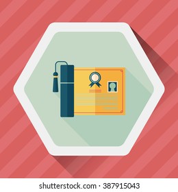 diploma flat icon with long shadow,eps10