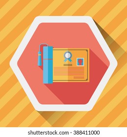 diploma flat icon with long shadow,eps10