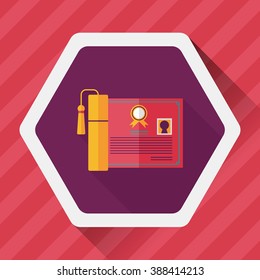 diploma flat icon with long shadow,eps10