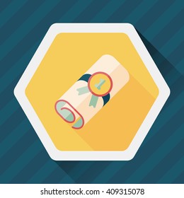 diploma flat icon with long shadow,eps10