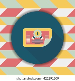 diploma flat icon with long shadow,eps10