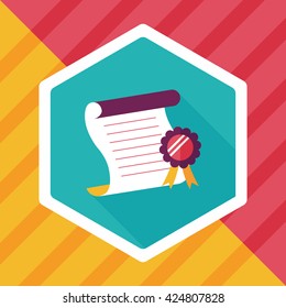 diploma flat icon with long shadow,eps10