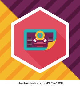 diploma flat icon with long shadow,eps10