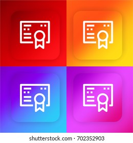 Diploma four color gradient app icon set