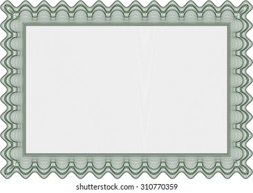 Diploma. Frame certificate template. Vector. Cordial design. Printer friendly. 