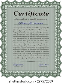 Diploma. Frame certificate template Vector.Cordial design. Printer friendly. 