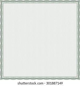 Diploma. Frame certificate template Vector.Cordial design. Printer friendly. 