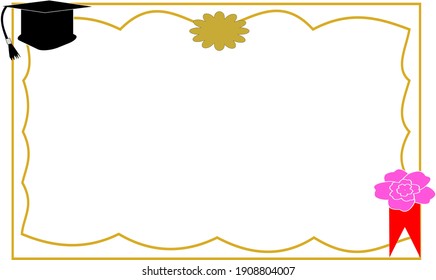 Sombrero de marco de diploma y decoración de flores
