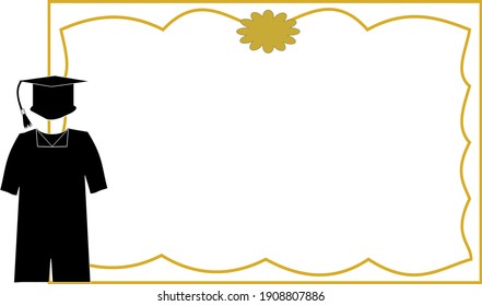 Diploma frame hat and gown