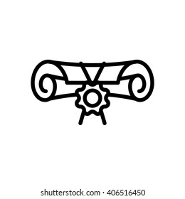 Diploma fully scalable vector icon in outline style.