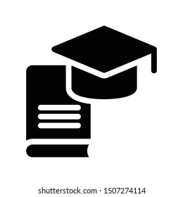 diploma glyph flat vector icon