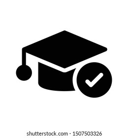 diploma glyph flat vector icon