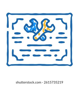 diploma graduate courses doodle icon sketch vector. diploma graduate courses sign. isolated symbol illustration