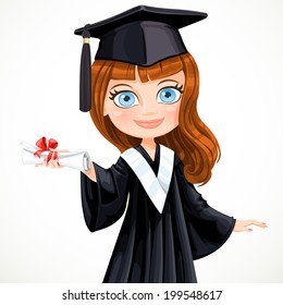 Diploma graduating cute student girl