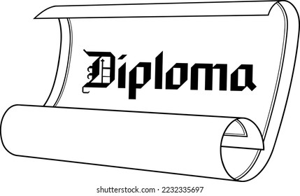 Diploma Graduation Certificate Vector Illustration