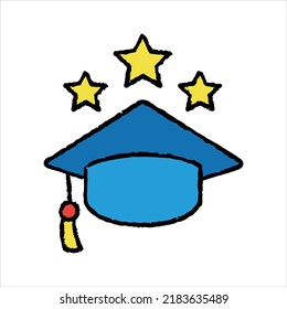 Diploma graduation hand-drawn icon vector graphic illustration