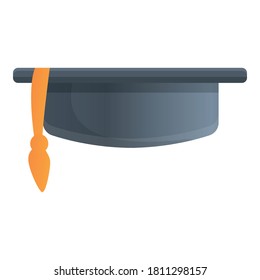 Diploma graduation hat icon. Cartoon of diploma graduation hat vector icon for web design isolated on white background