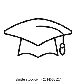 Diploma graduation hat icon outline vector. College school. University student