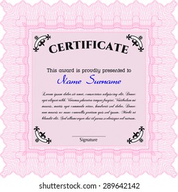 Diploma. With great quality guilloche pattern. Vector pattern that is used in money and certificate.Lovely design. 