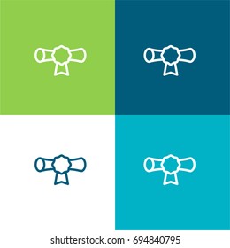 Diploma green and blue material color minimal icon or logo design