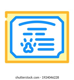 diploma groomer color icon vector. diploma groomer sign. isolated symbol illustration