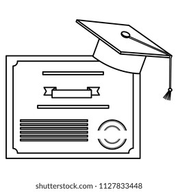diploma and hat graduation