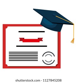 diploma and hat graduation