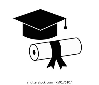Diploma and Hat Icon