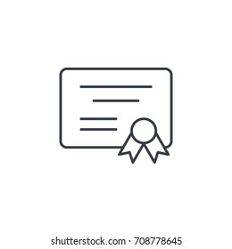 Diploma of honor thin line icon. Linear vector illustration. Pictogram isolated on white background