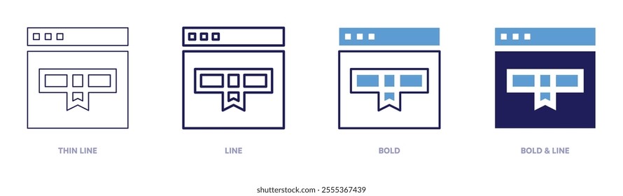 Diploma icon in 4 different styles. Thin Line, Line, Bold, and Bold Line. Duotone style. Editable stroke.