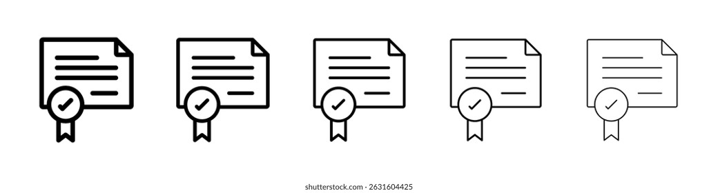 Diploma icon in black. Vector illustration for graphic design