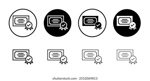 Diploma icon Black and white outline vector