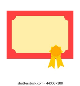 Diploma icon cartoon. 