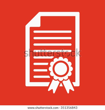 The diploma icon. Certificate symbol. Flat Vector illustration